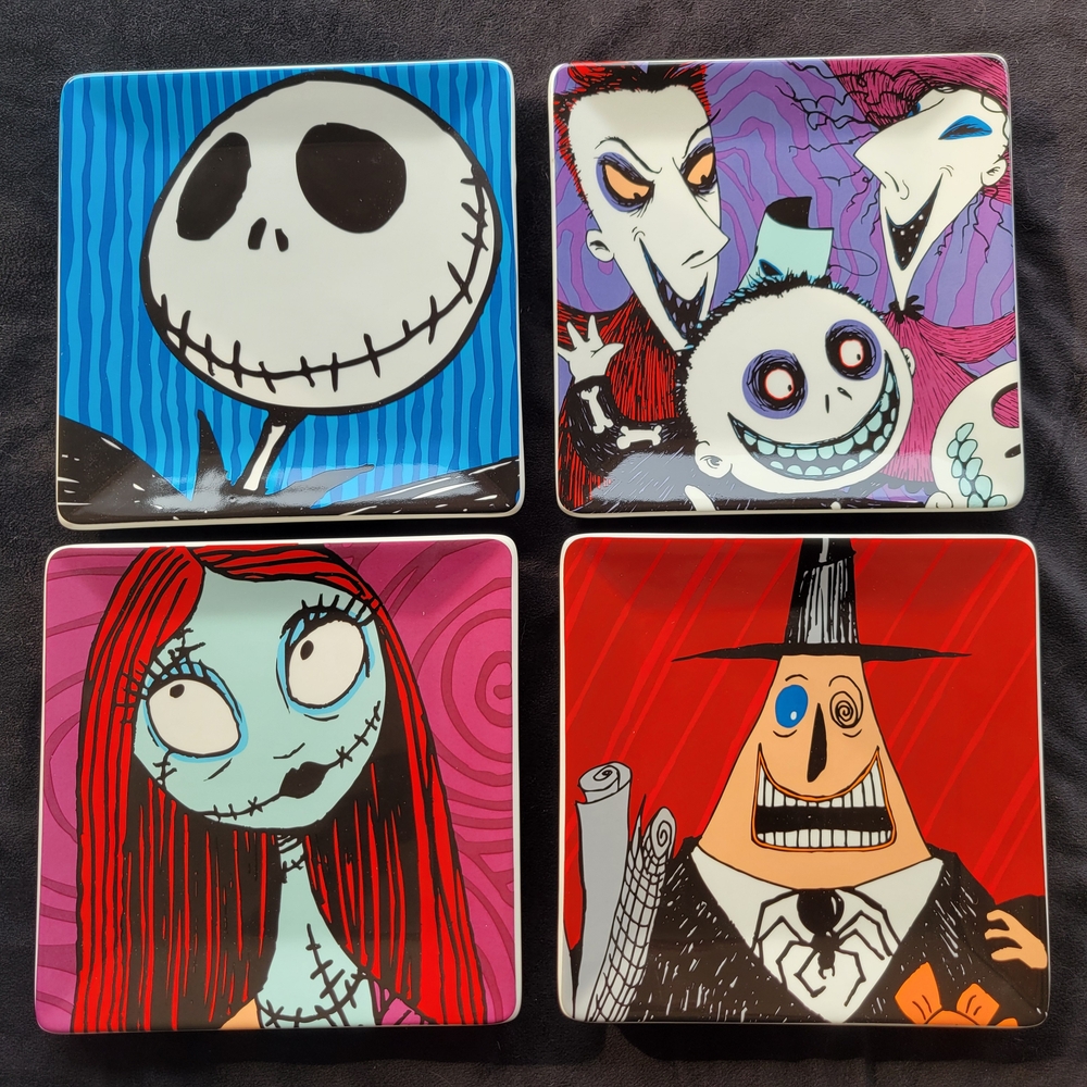 Nightmare Before Christmas Square Plates Set